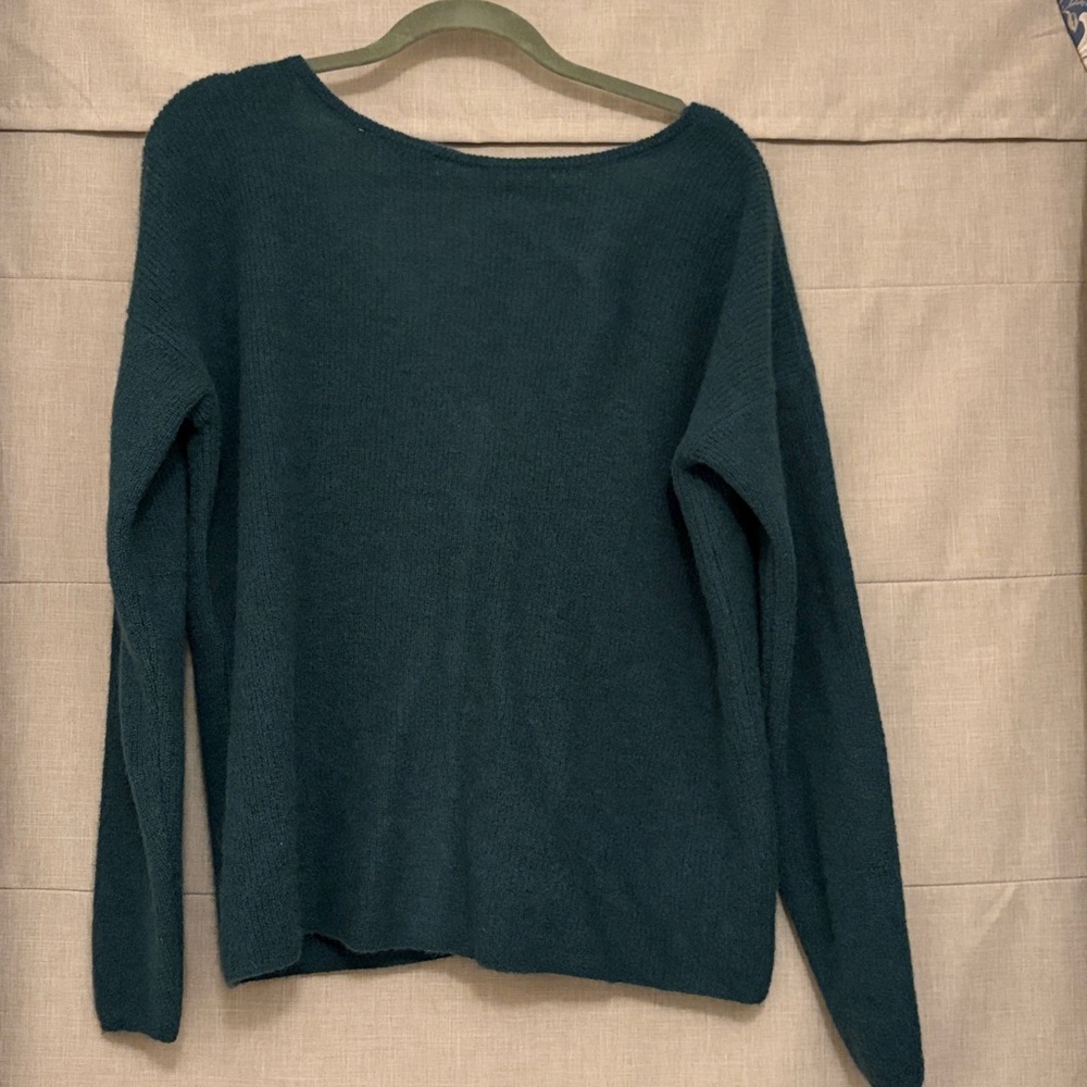 Sezane Deep Forest Green V-Neck Button Cardigan - Picture 8 of 10